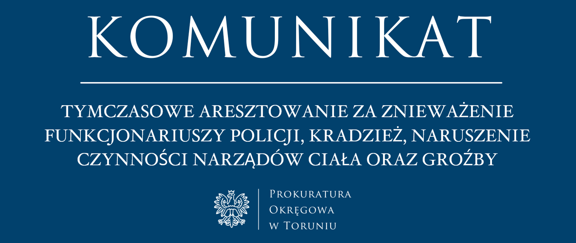 Tymczasowe aresztowanie za znieważenie funkcjonariuszy policji