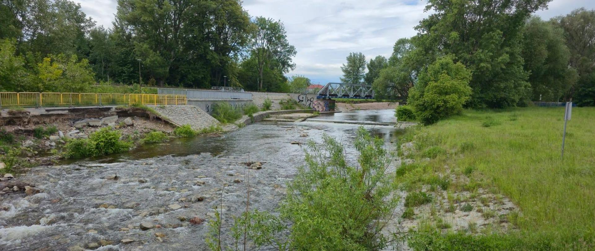 Rzeka Bystrzyca, na której planowana jest między innymi zabudowa wyrw brzegowych i udrożnienie koryta.