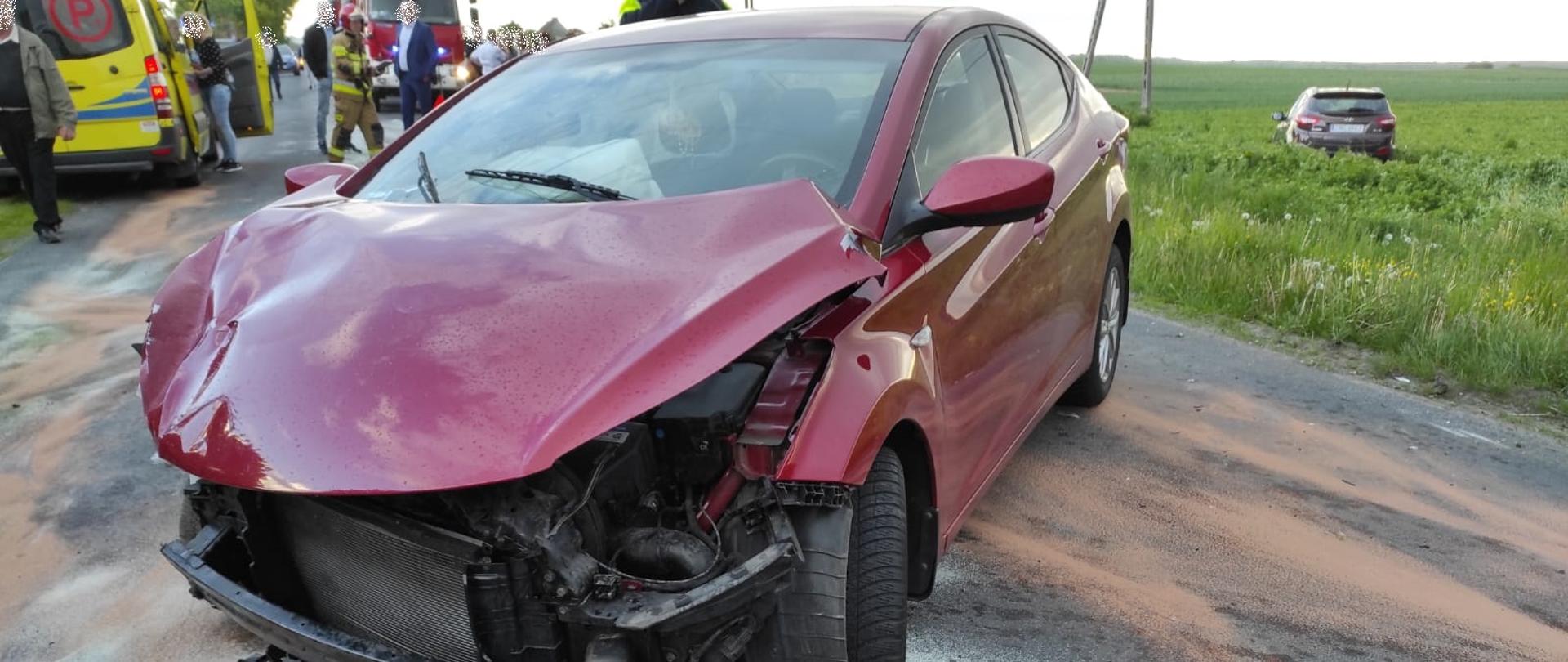 Zderzenie 2 samochodów w Słaboszewku