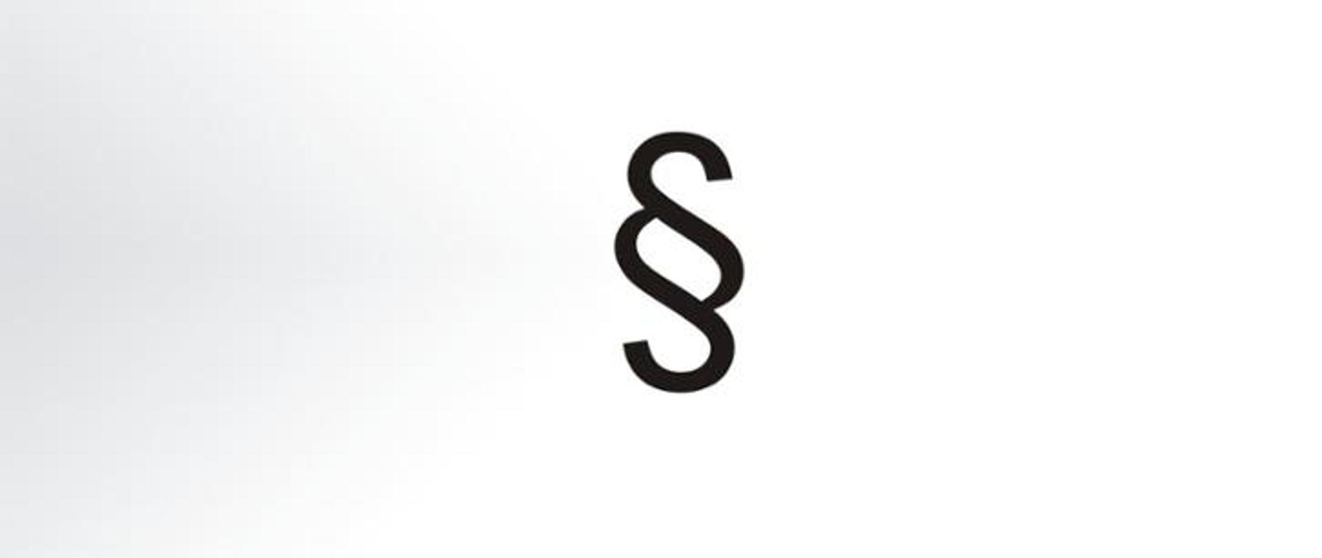 Na białym tle umieszczony jest czarny znak graficzny koloru czarnego