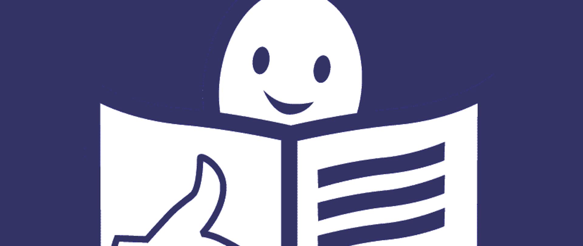 Oznaczenie "Tekst łatwy do czytania i rozumienia": ikona przedstawiająca człowieka z książką i znak OK. 