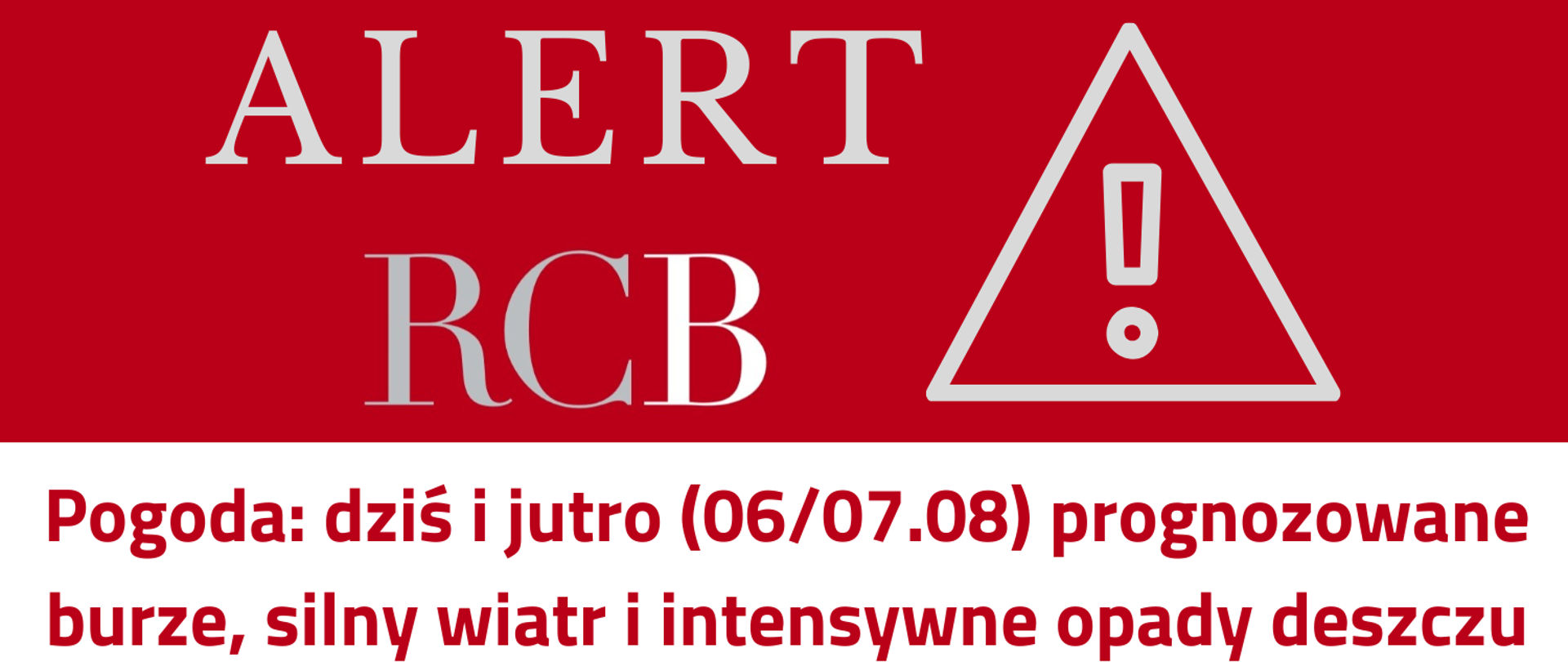 Alert RCB o burzy obowiązuje od 6 do 7 sierpnia