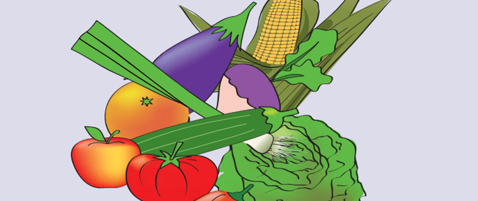 na szarym tle warzywa i napis 5 kroków do bezpieczniejszej uprawy owoców i warzyw