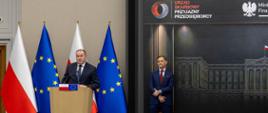 Z-ca Szefa KAS Zbigniew Stawicki przemawia podczas finału 22. edycji konkursu "Urząd Skarbowy Przyjazny Przedsiębiorcy"