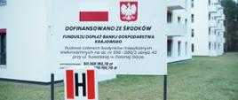 Na zdjęciu baner informujący o dofinansowaniu inwestycji