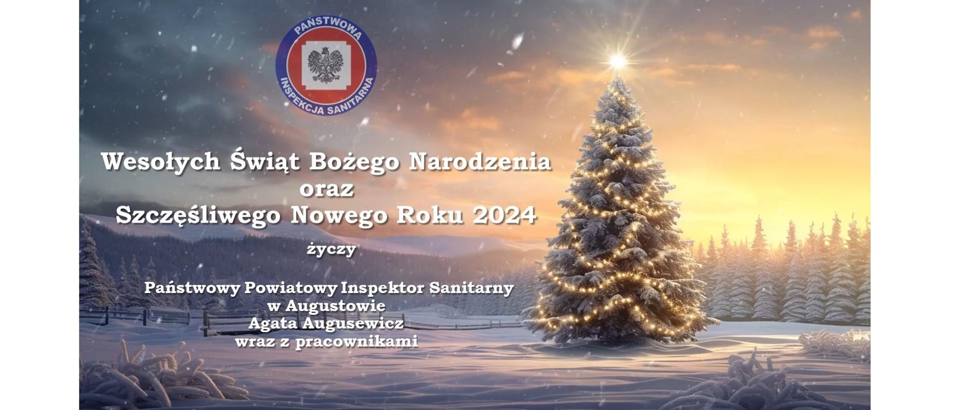 2023_życzenia_gov choinka pada śnieg