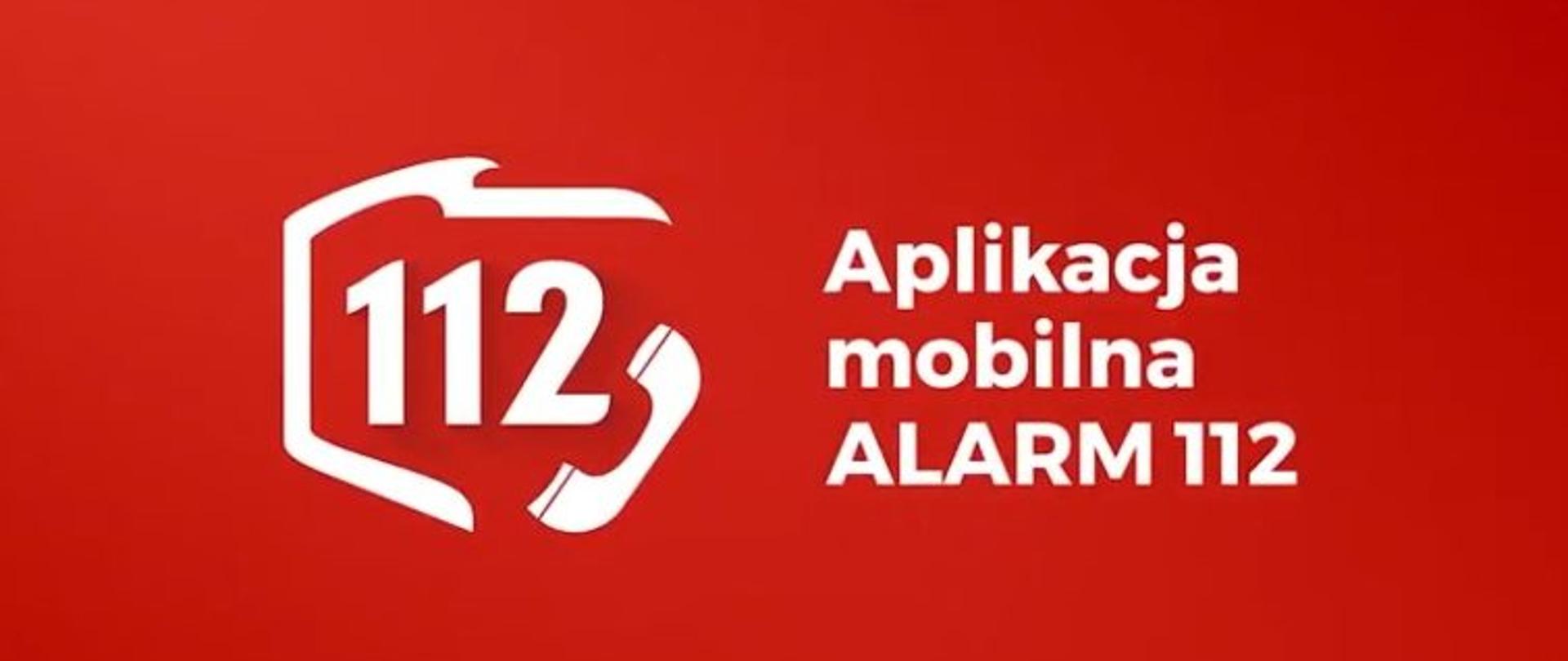 aplikacja 112 - logo na czerwonym tle