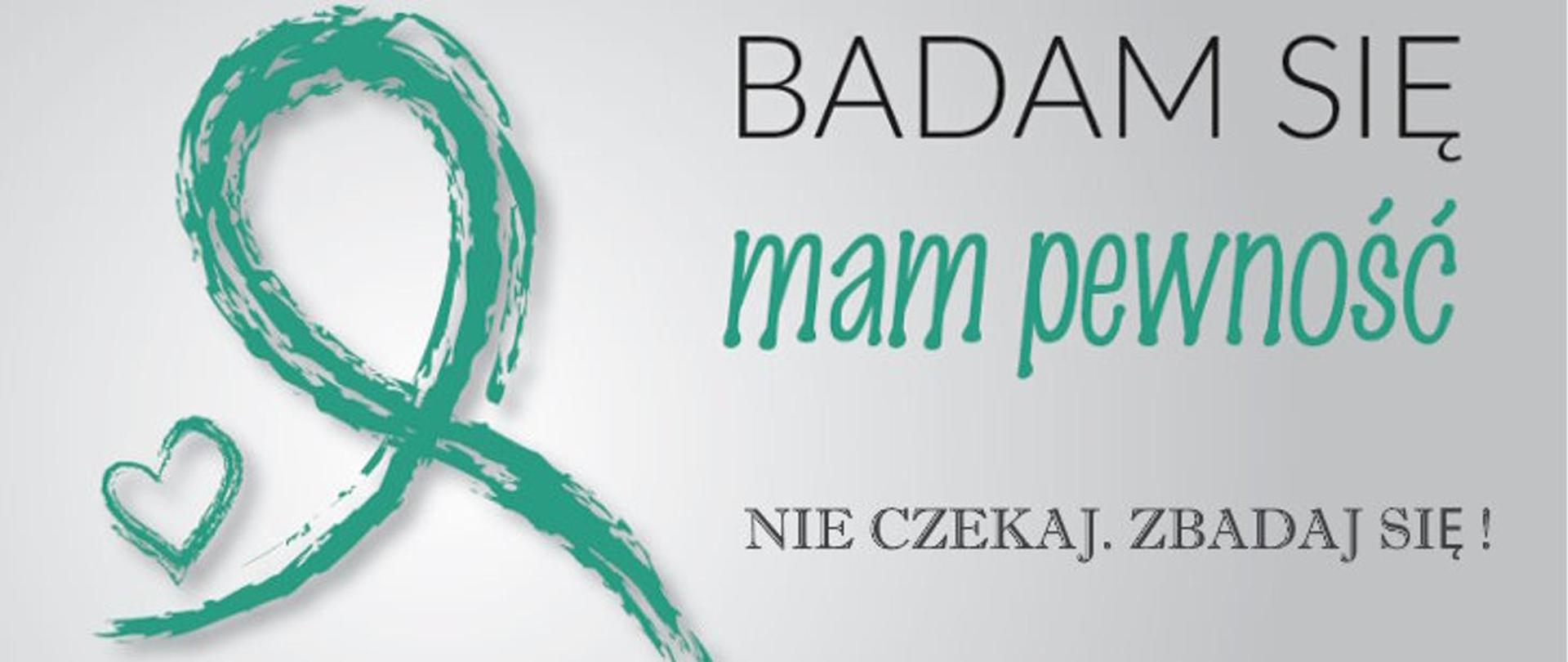 Baner z napisem Badam się - ma pewność