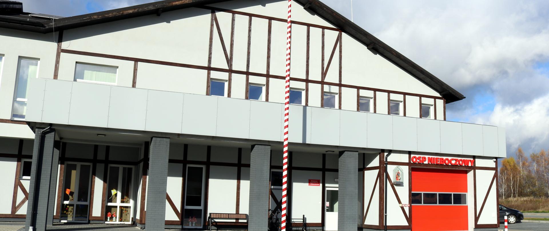 Zdjęcie prezentuje budynek jednostki OSP Nieboczowy