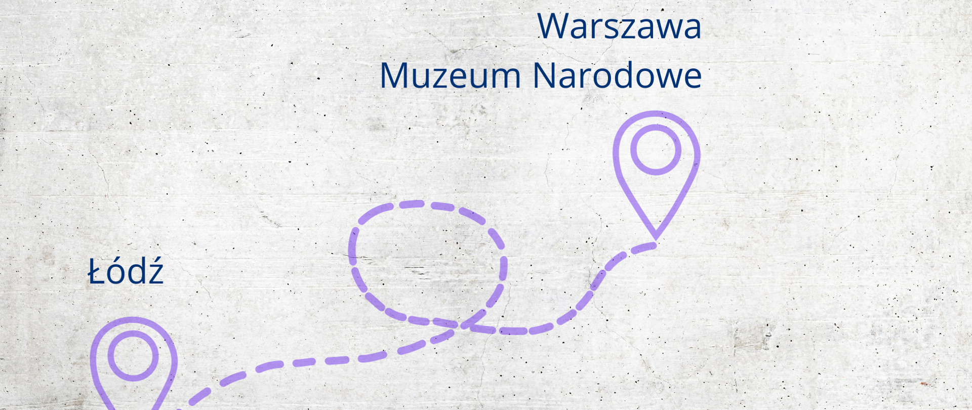 Grafika przedstawiająca trasę z Łodzi do Warszawy - wycieczka szkolna. 30.11.2023