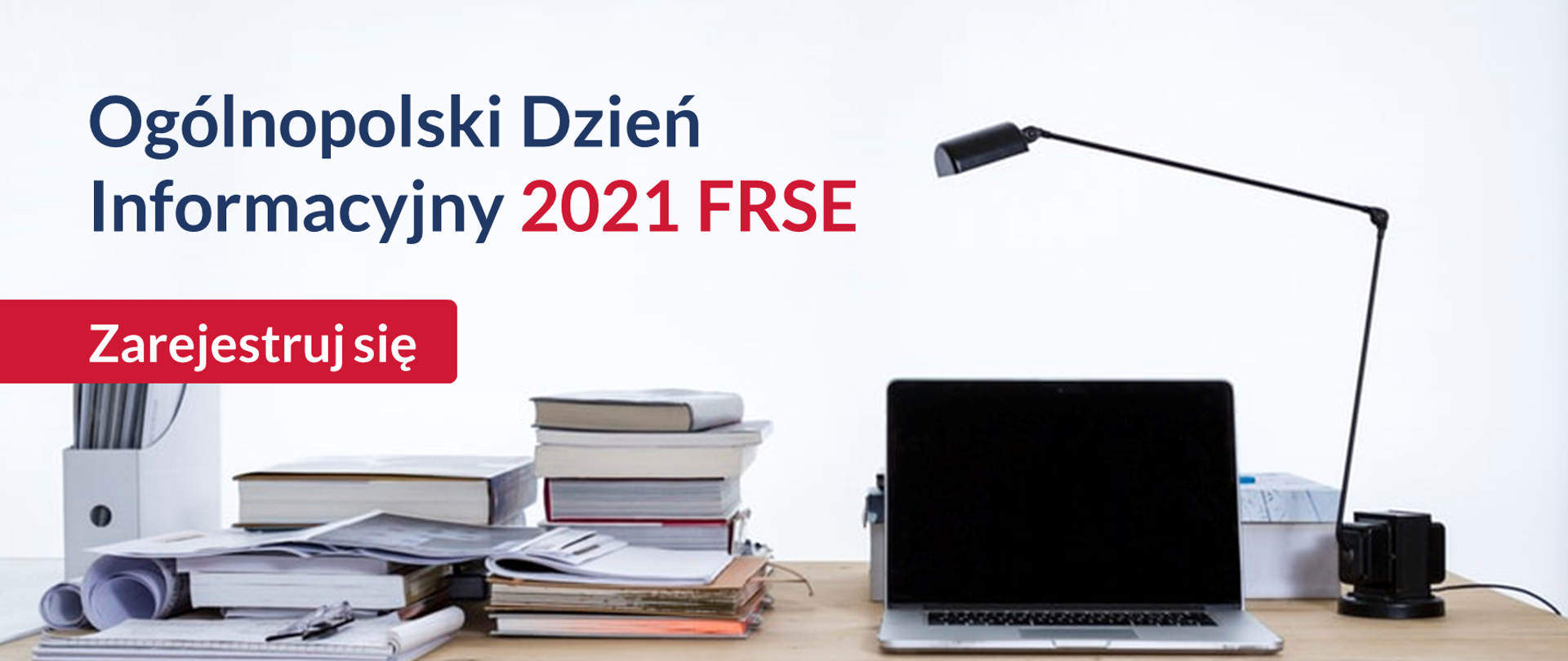 Grafika z tekstem: "Ogólnopolski Dzień Informacyjny 2021 FRSE – zarejestruj się"
