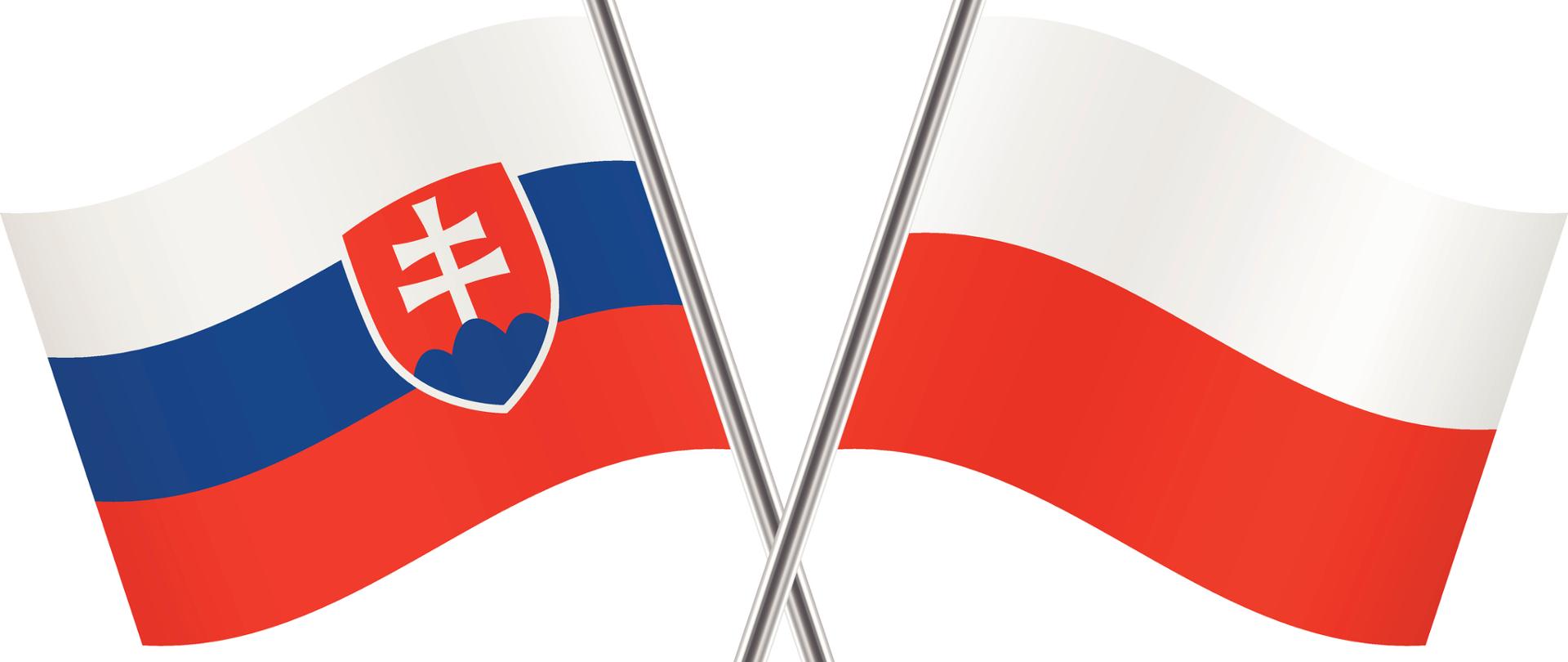 Flaga Polski i Słowacji