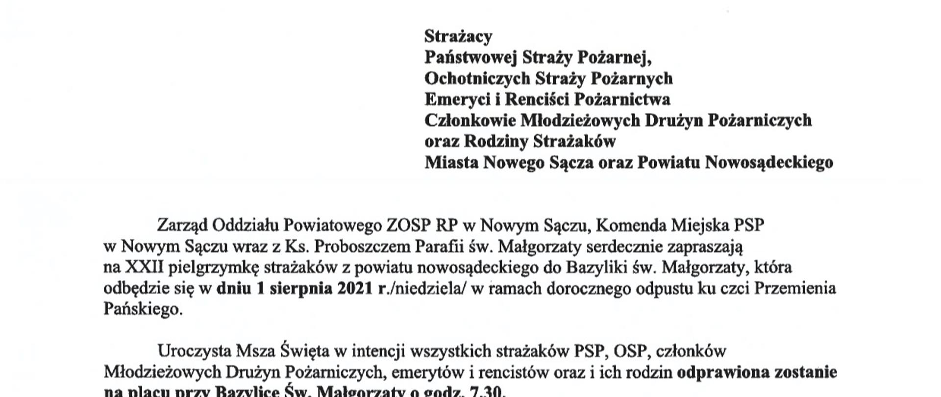 Plakat zapraszający na pielgrzymkę