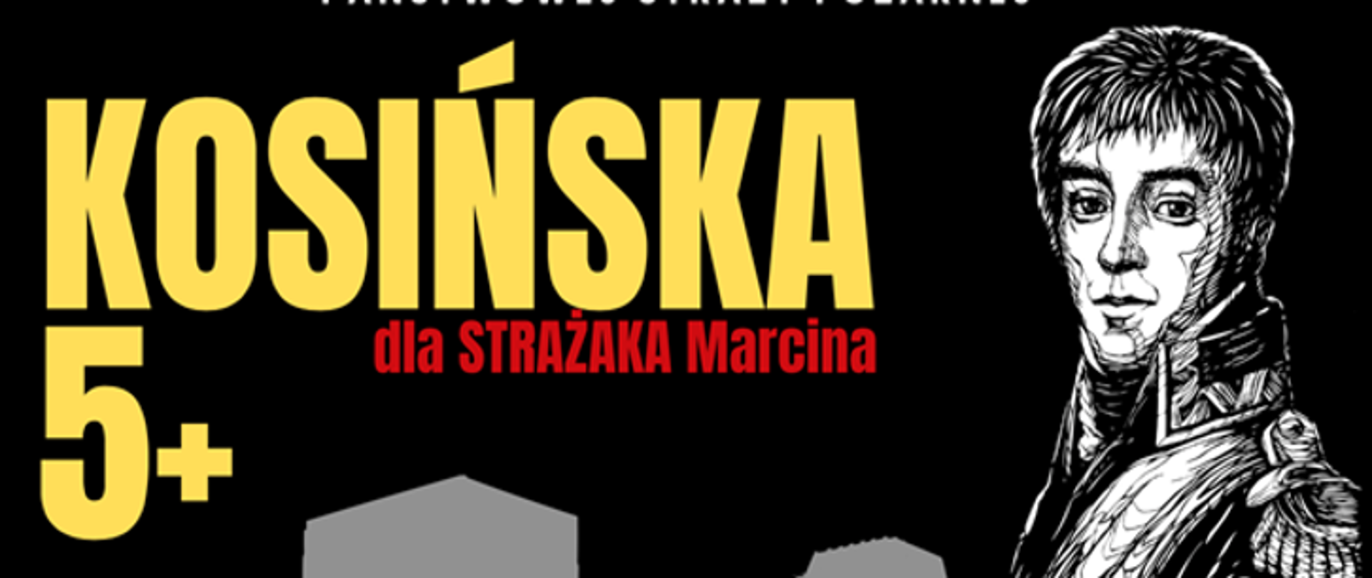Plakat dotyczący biegu charytatywnego dla strażaka, który zmaga się z chorobą nowotworową. Bieg objęty patronatem Komendanta Wojewódzkiego PSP w Poznaniu odbędzie się 27 sierpnia o 15:30