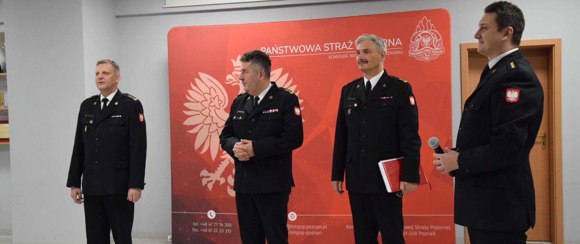Komendant Miejski PSP w Poznaniu wraz z Zastępcami Komendanta Miejskiego PSP w Poznaniu