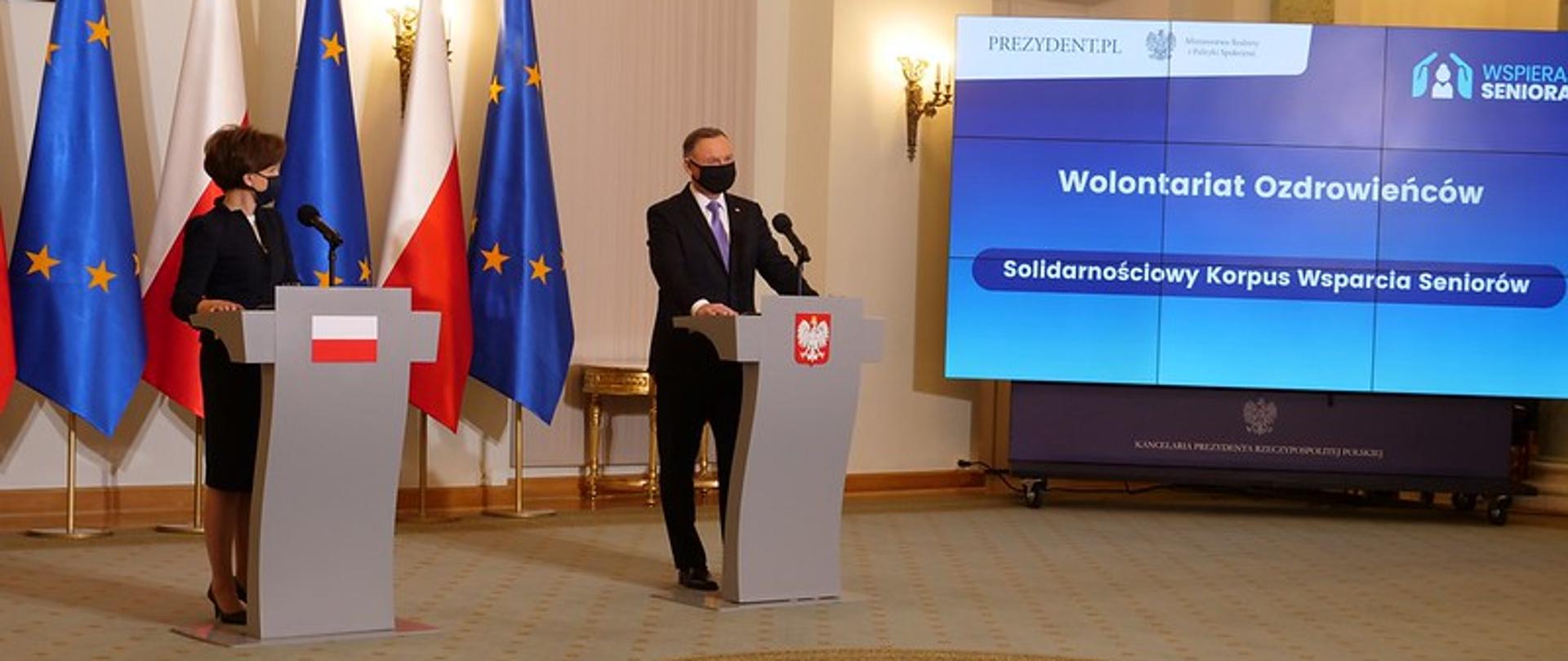 Konferencja prasowa z udziałem Prezydenta RP i Minister Rodziny Pracy i Polityki Społecznej