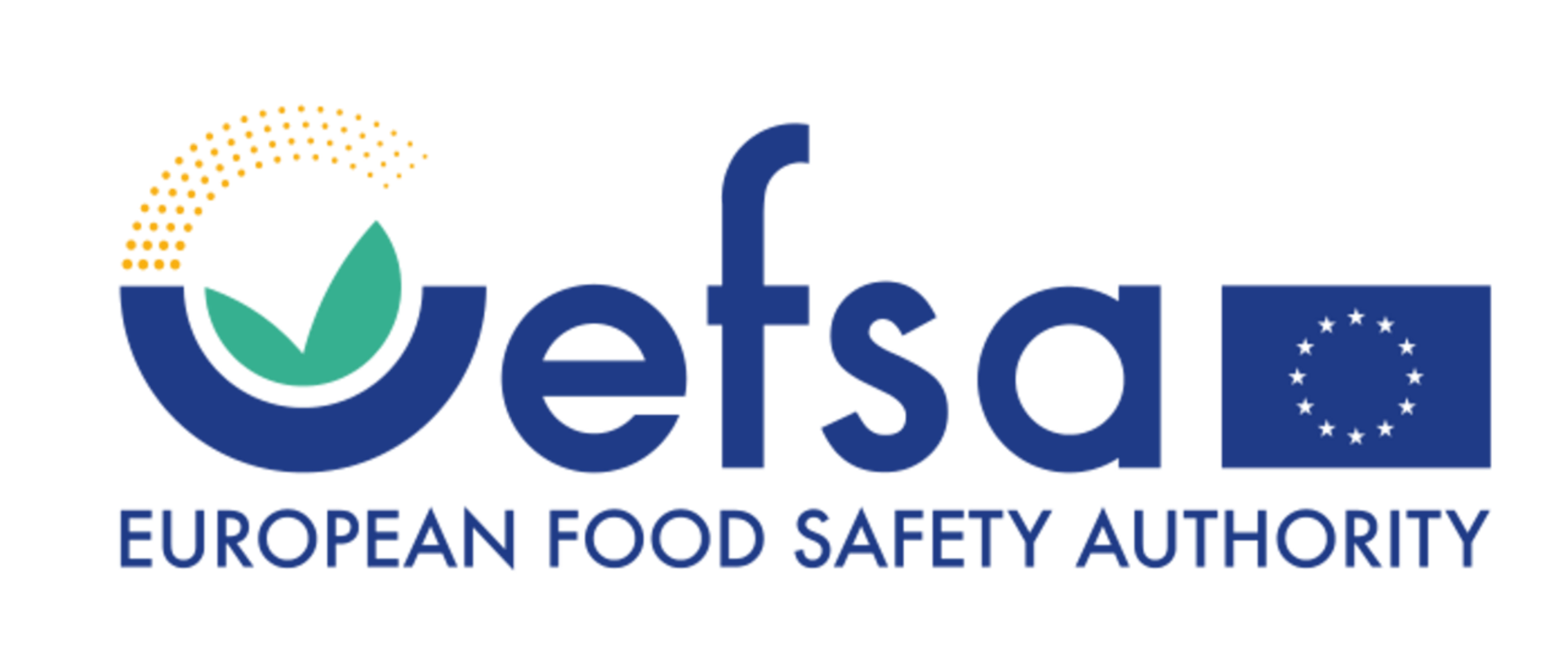 Logo kampanii EFSA "Wybieraj bezpieczną żywność" (granatowy napis z flagą Unii Europejskiej"