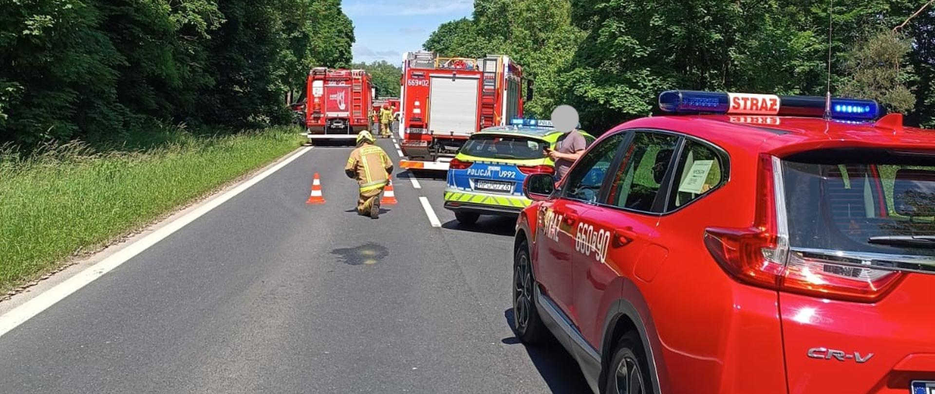 droga samochody strażackie akcja-wypadek