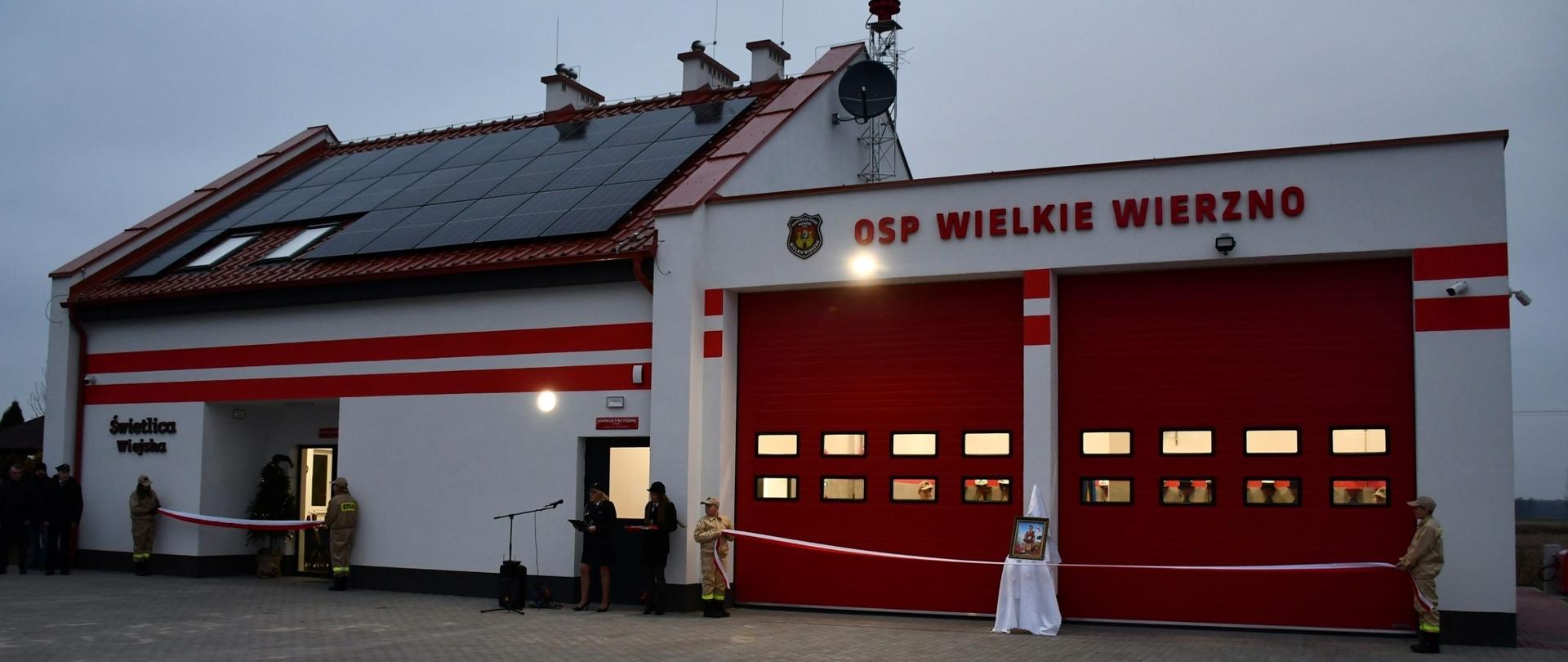 Na zdjęciu nowa remiza OSP Wielkie Wierzno wraz ze świetlicą wiejską.