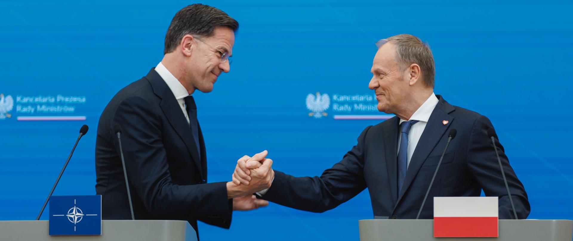 PM Donald Tusk and NATO's Mark Rutte in Warsaw.