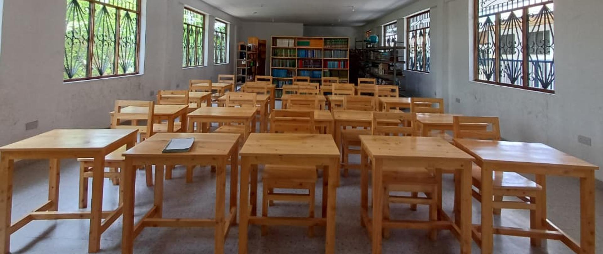 The view of tables and chairs at St. Maximilian Educational Centre in Segerea