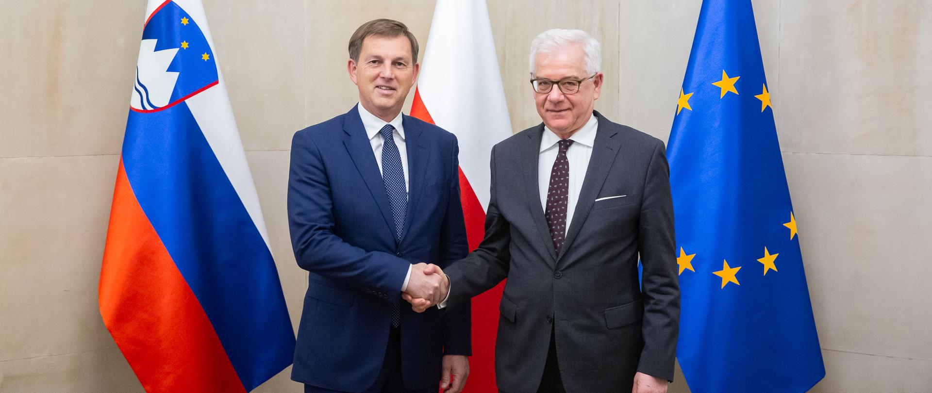 Spotkanie ministra spraw zagranicznych Jacka Czaputowicza z wicepremierem, ministrem spraw zagranicznych Słowenii Miro Cerarem