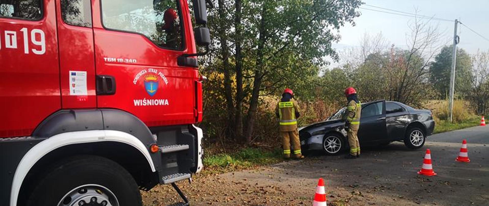 Działania ratownicze w miejscowości Wola Wiśniowska.