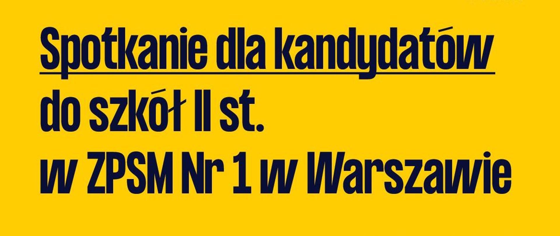 Żółte tło, czarne napisy.