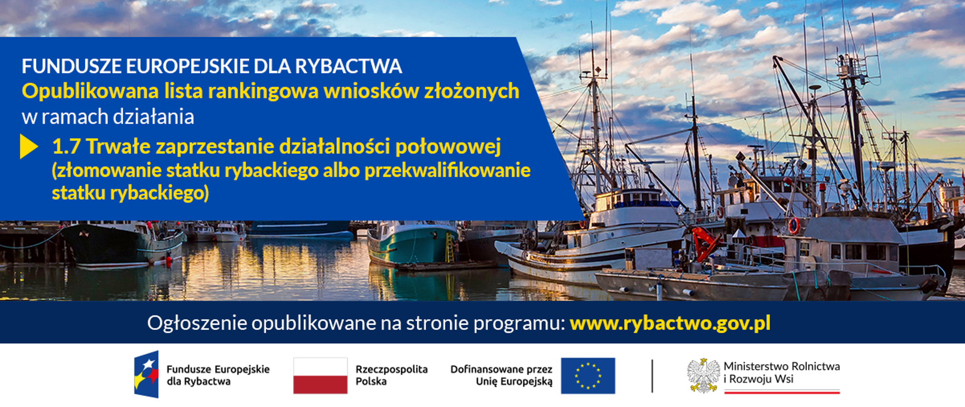 Fundusze Europejskie dla Rybactwa – opublikowana lista rankingowa