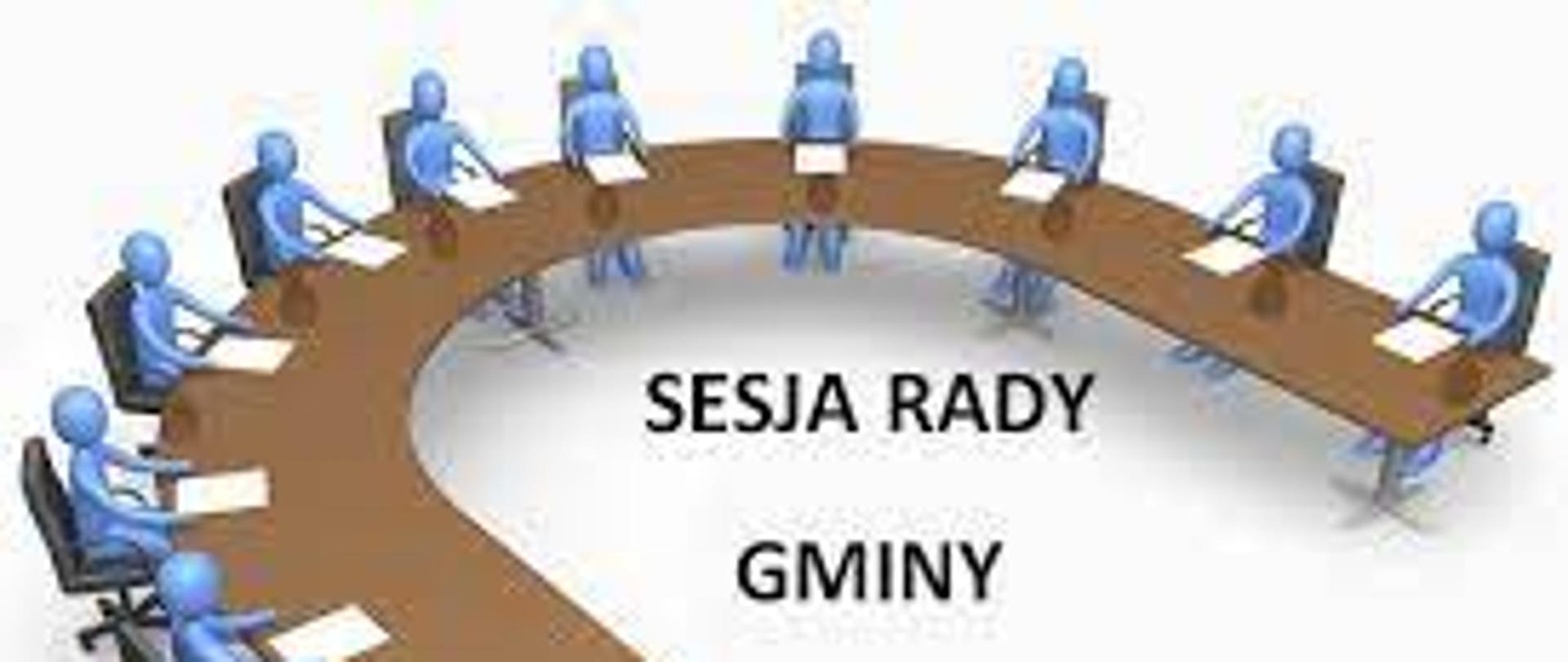 Ikony przedstawiające ludzi, siedzą wokół stołu obrad