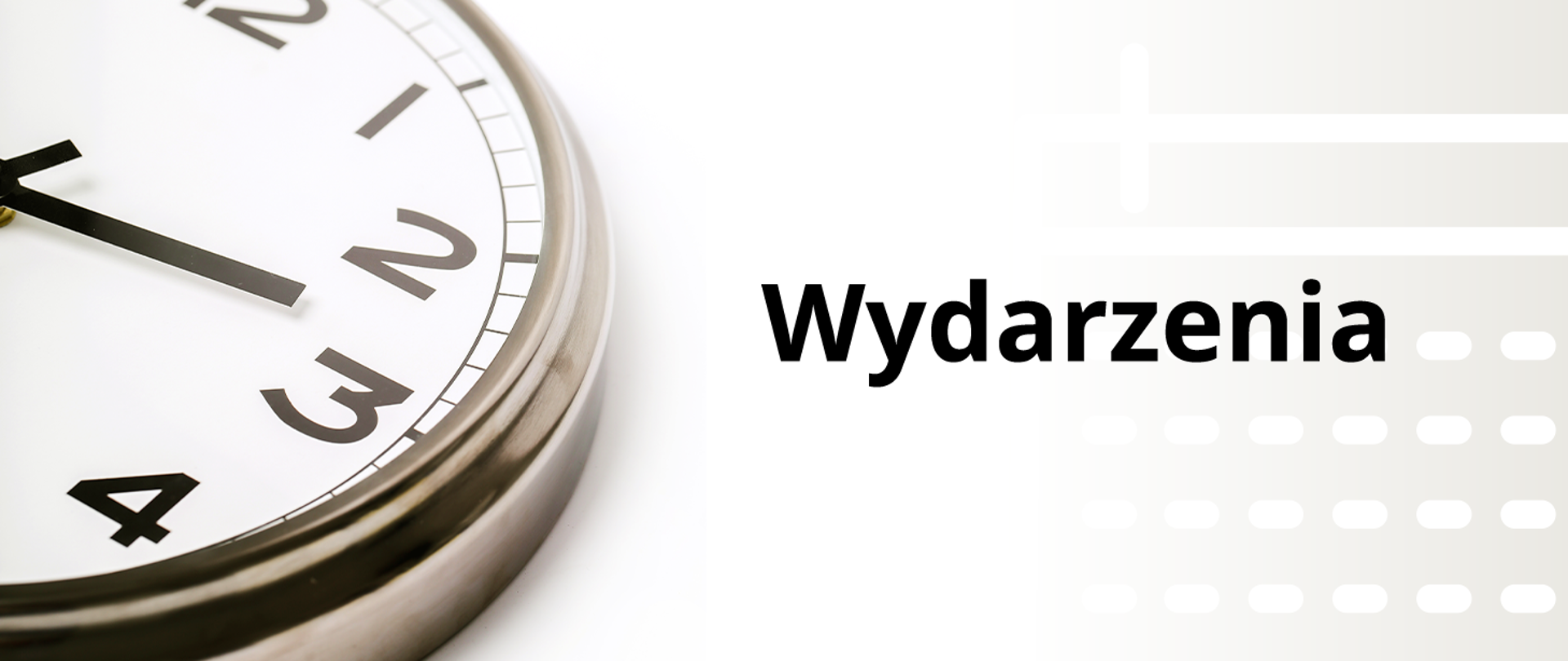 Baner - przedstawiający zegar i napis wydarzenie