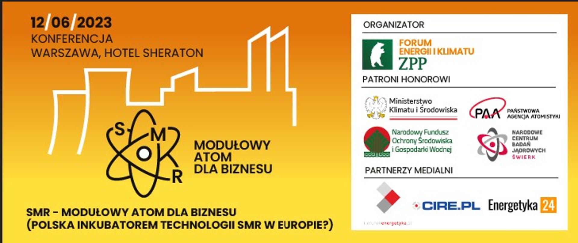 grafika informacyjna o konferencji SMR – Mały Atom dla Biznesu (Polska inkubatorem technologii SMR w Europie?