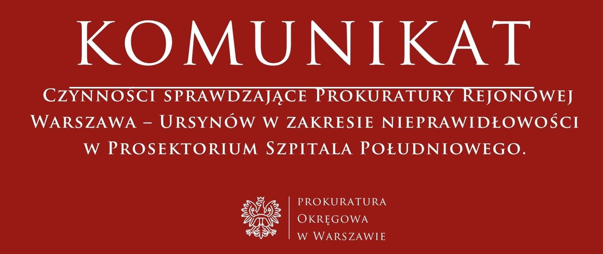 Komunikaty - Warszawa Okręg Prosektorium