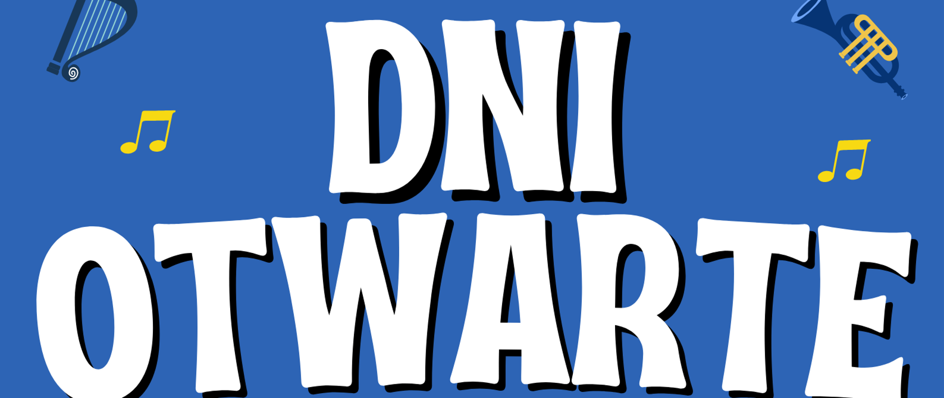 Plakat informujący o dniach otwartych szkoły - kolorystyka niebieska