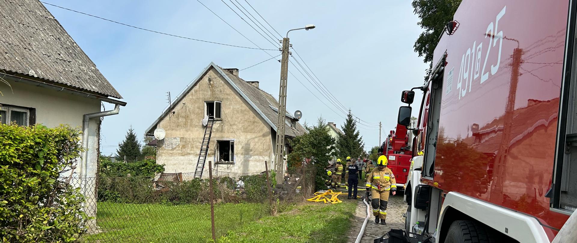Pożar budynku mieszkalnego