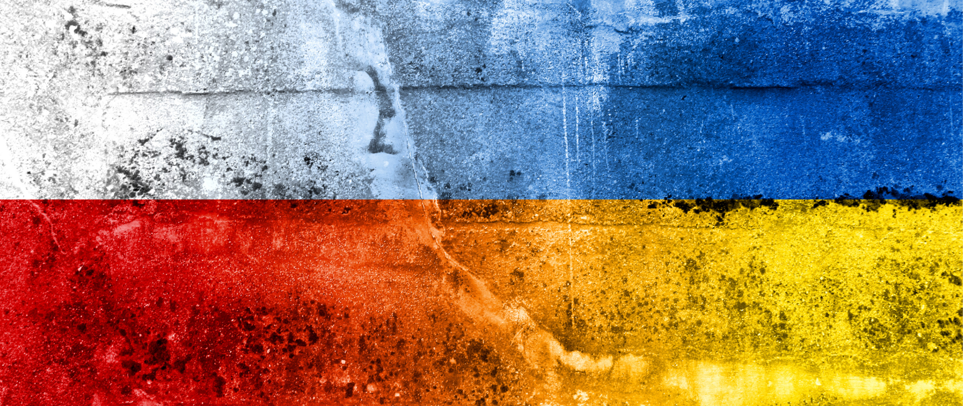 colores horizontales de las banderas polaca y ucraniana