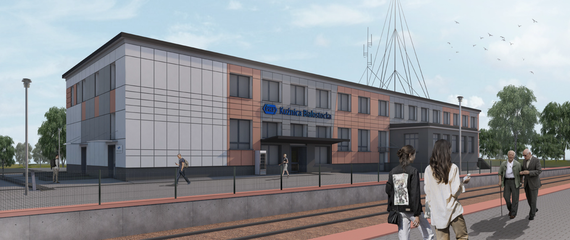 Wizualizacja dworca w Kuźni Białostockiej