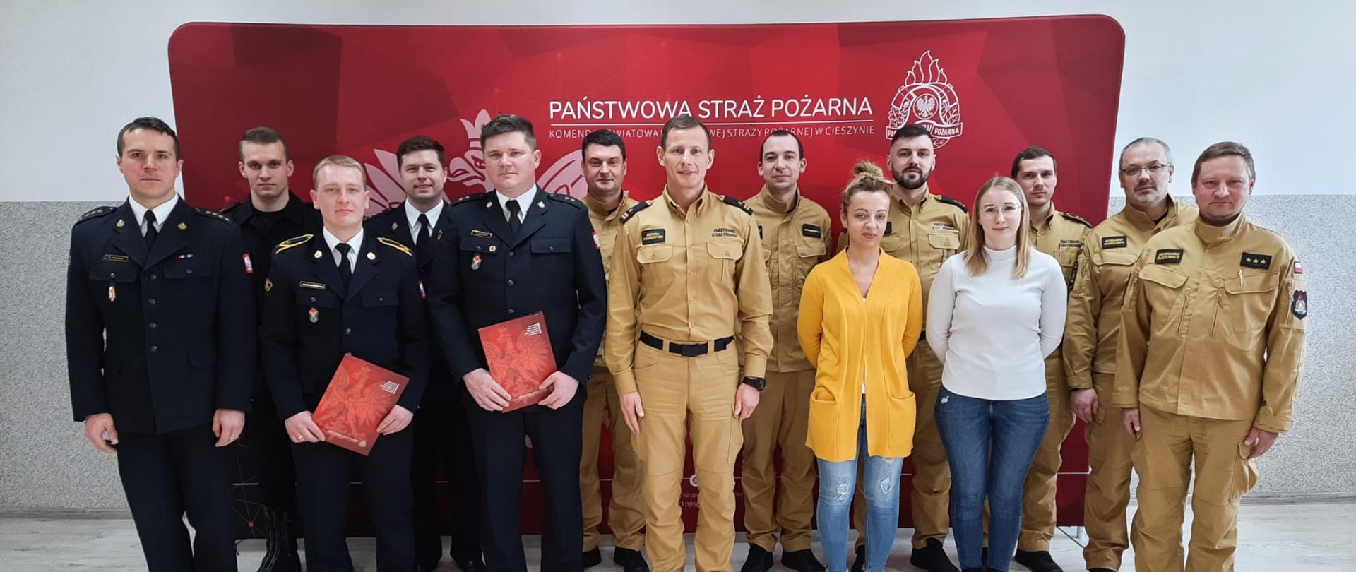 Uroczysta zbiórka z okazji mianowania nowego Zastępcy Dowódcy JRG w Cieszynie