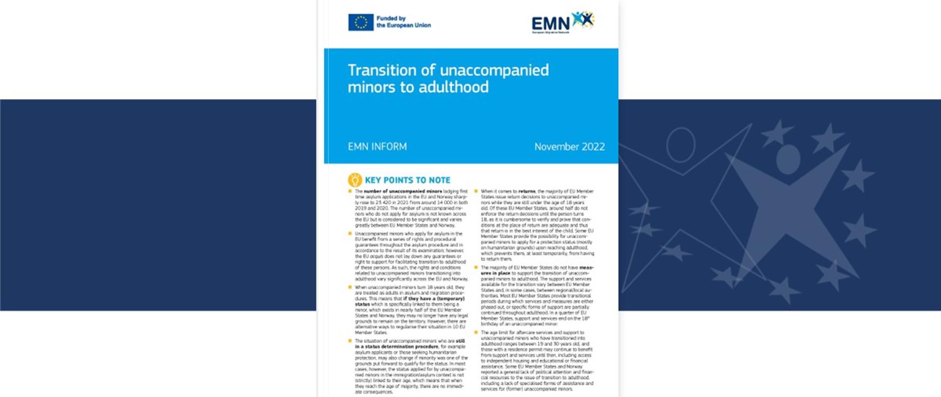 EMN Inform on transition of unaccompanied minors to adulthood