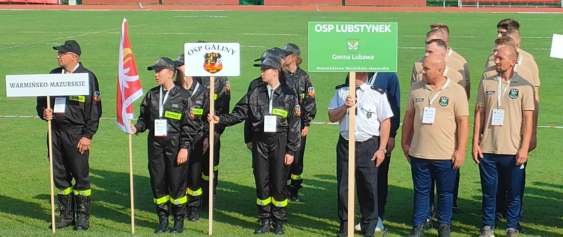 OSP Lubstynek w trakcie ceremonii otwarcia zawodów 