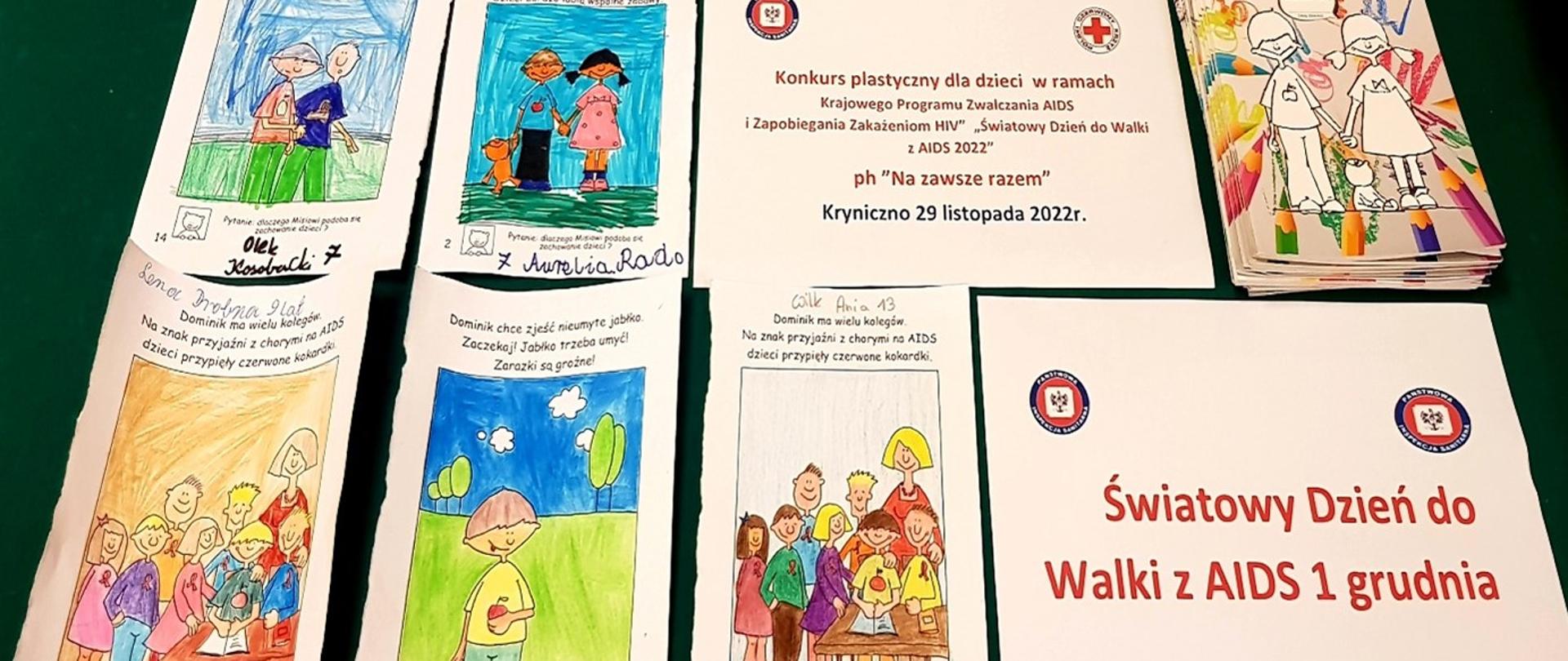 Obraz przedstawia prace plastyczne