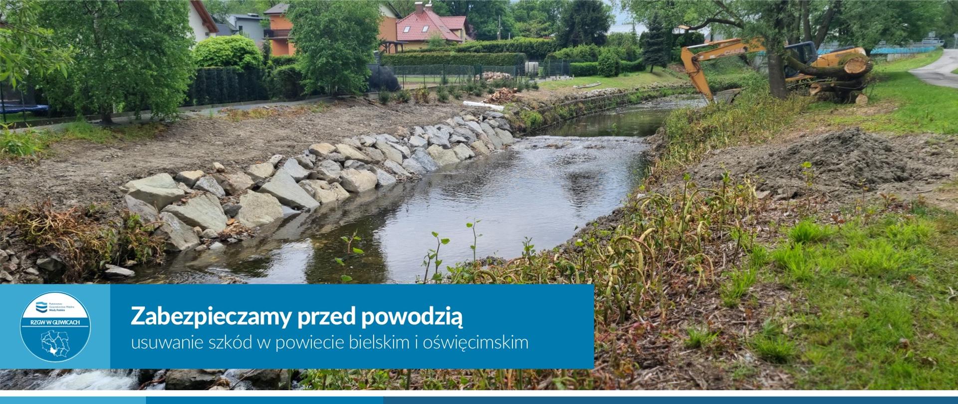 Usuwanie skutków powodzi w pow. bielskim i oświęcimskim