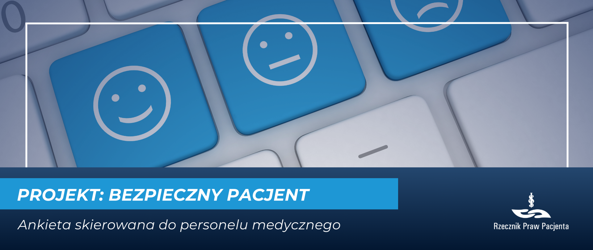 Grafika przedstawia klawiaturę na której widać trzy buzie, wesołą, neutralną i smutną