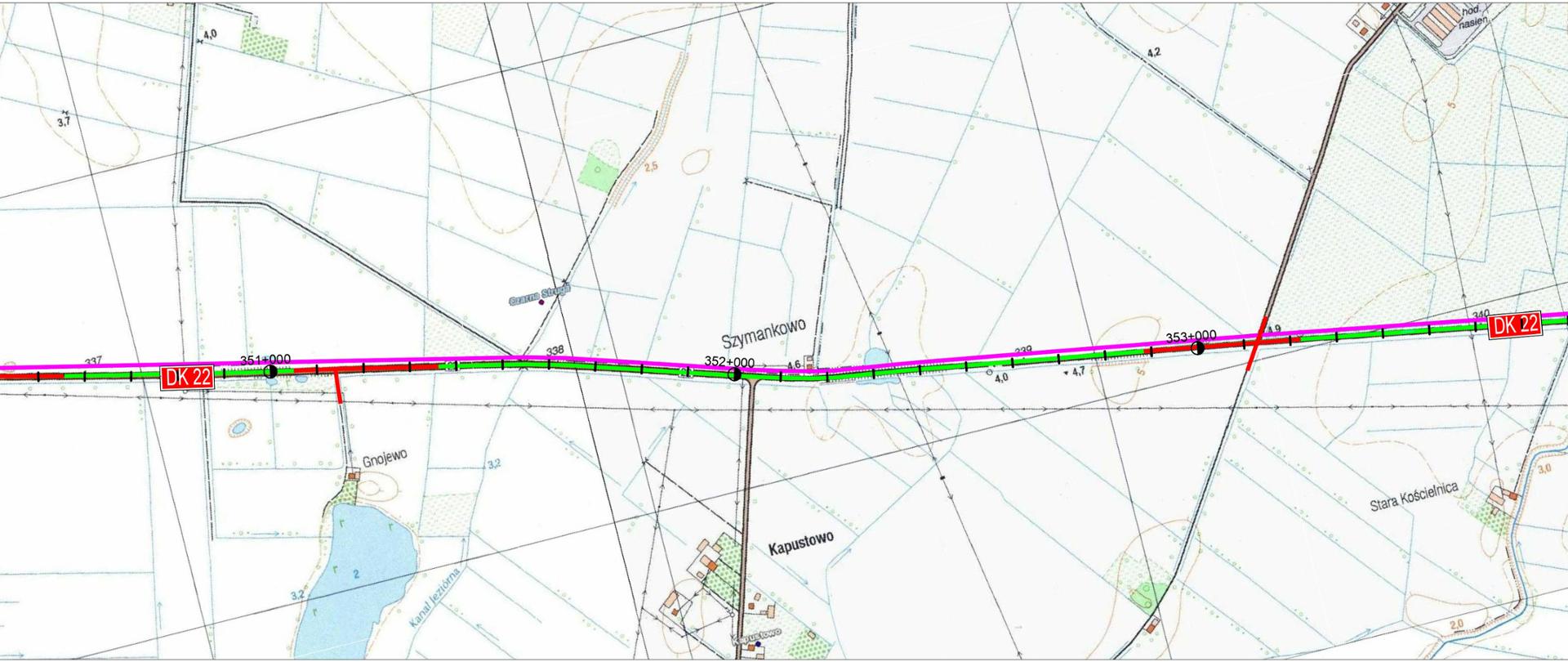 Plan orientacyjny przebudowy drogi krajowej nr 22