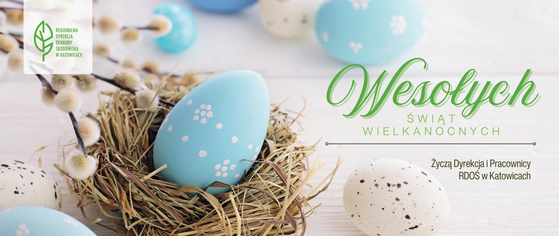 Kartka świąteczna z życzeniami wesołych świat Wielkanocnych od Regionalnej Dyrekcji Ochrony Środowiska w Katowicach