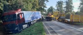 wypadek z udziałem ciężarówki w Ruchocicach