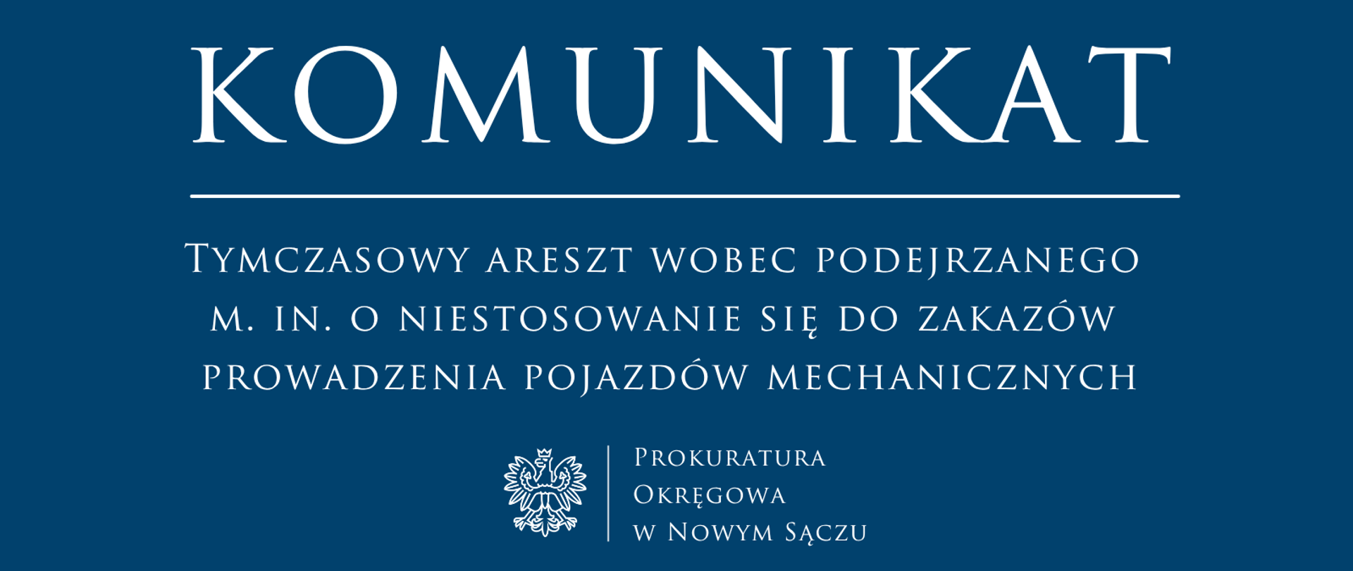 Tymczasowy areszt wobec podejrzanego m.in. o niestosowanie się do zakazów prowadzenia pojazdów mechanicznych