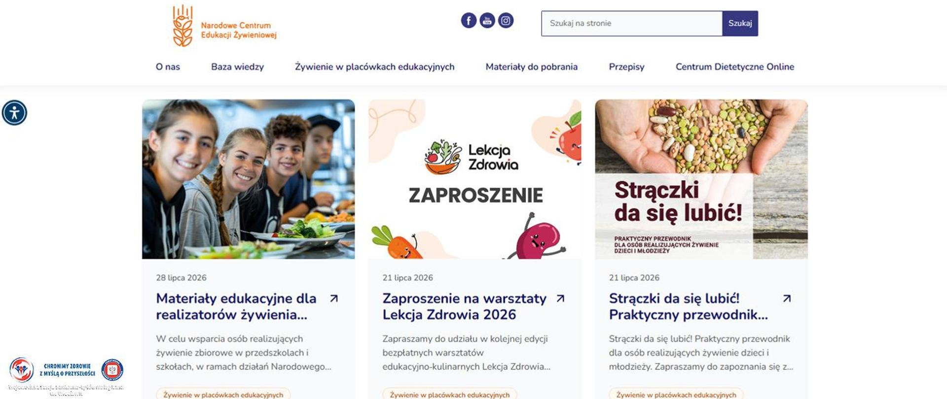 Materiały edukacyjne dla realizatorów żywienia zbiorowego w przedszkolach i szkołach