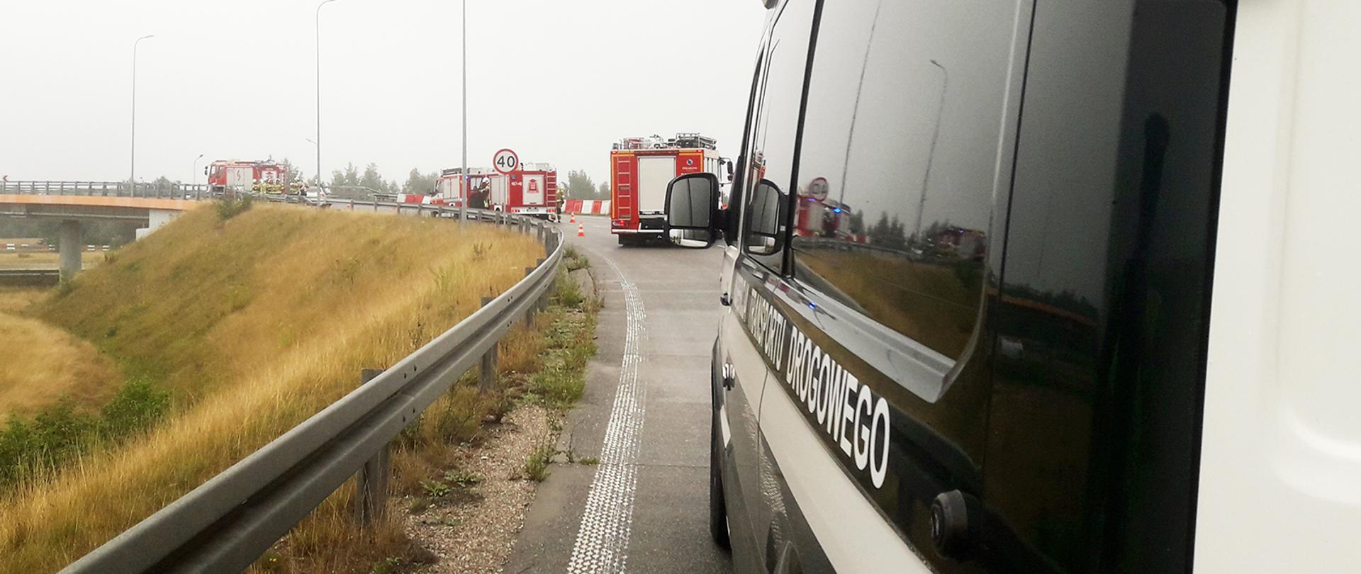 Inspektorzy łódzkiej ITD na miejscu groźnej sytuacji
