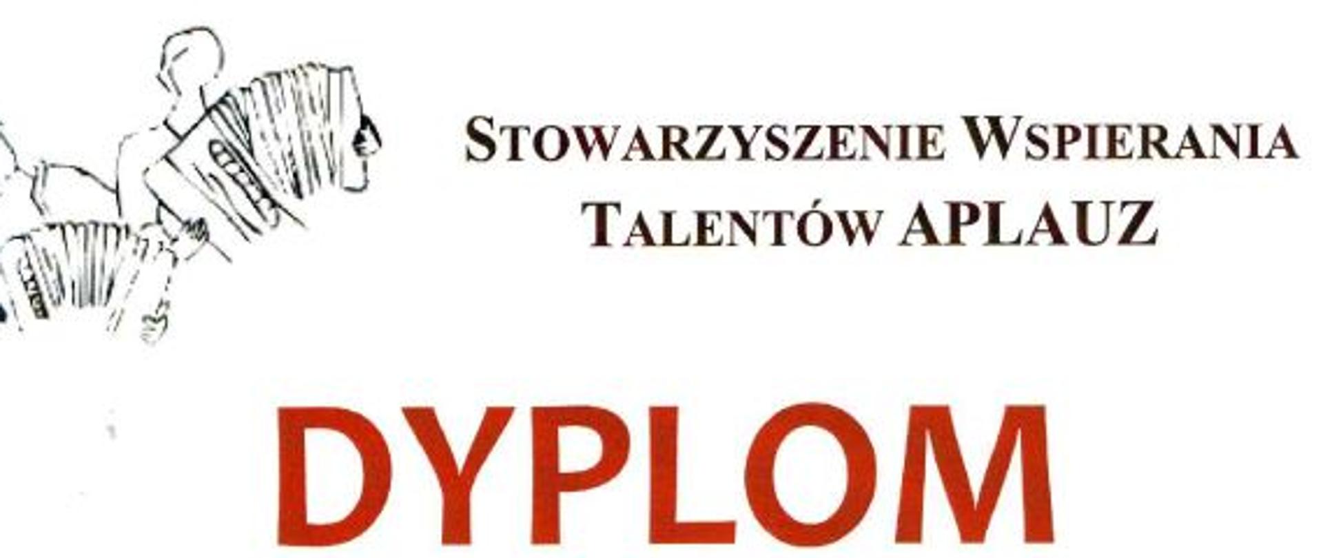 Dyplom na białym tle z informacjami dotyczącymi dyplomu wyróżnienia w kategorii IA dla Jana Bytnar, naucz. T. Brusiński w Lubelskim Konkursie Akordeonowym 2025 w Lublinie czerwiec 2025